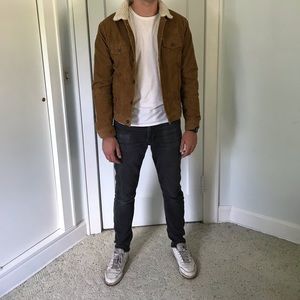 Tan Corduroy Sherpa Jacket